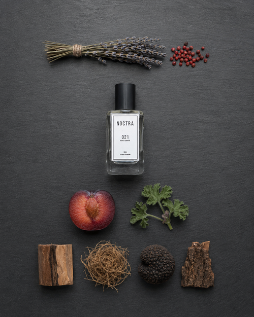 NOCTRA 021 — Fresh & Dark · Lavender, Plum, Wood