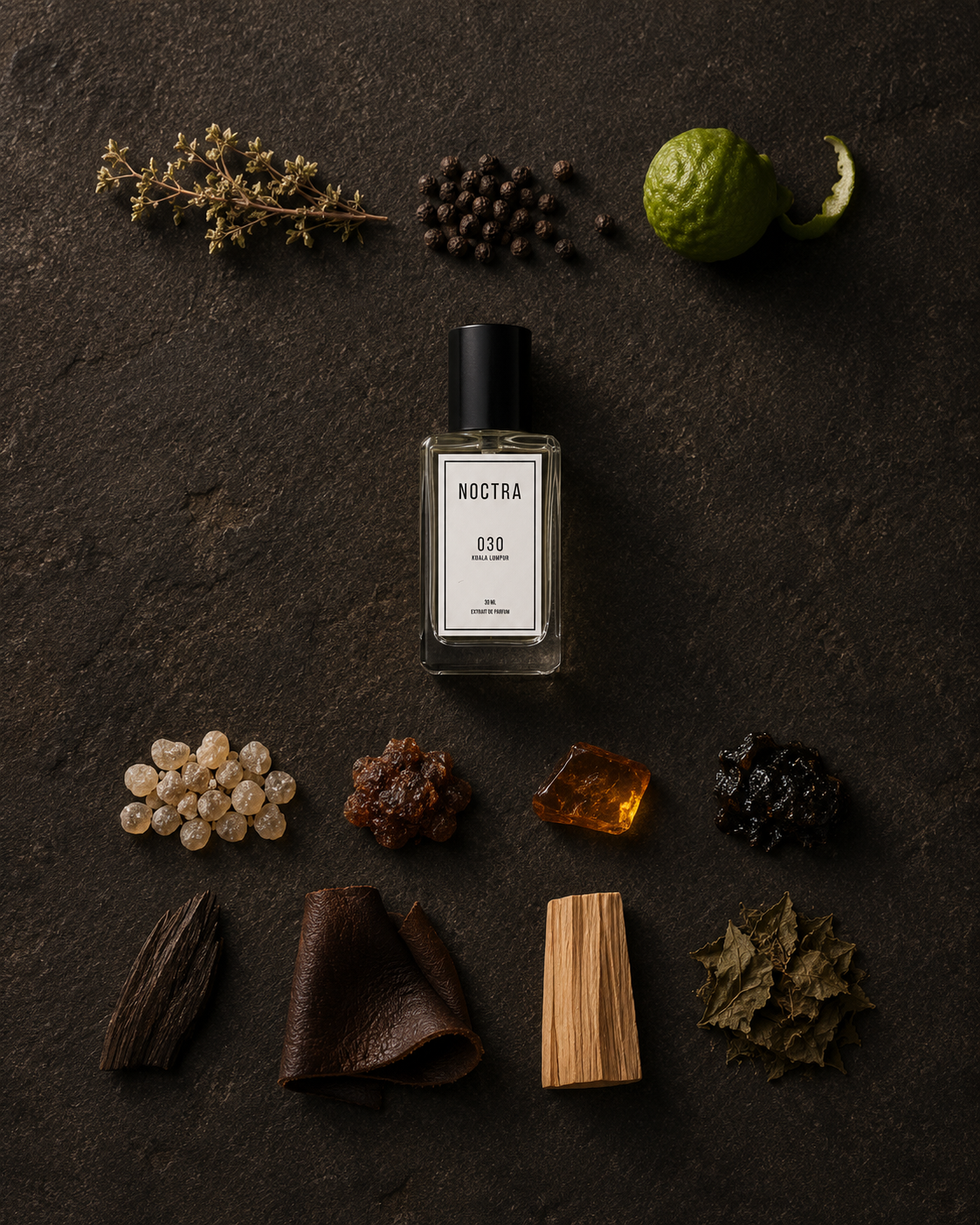 NOCTRA 030 — Dark & Smoky · Incense, Leather, Oud