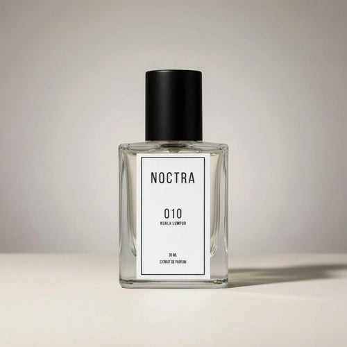 NOCTRASCENTSH NOCTRA 010 Extrait De Parfum clear glass bottle with black cap, 30ml